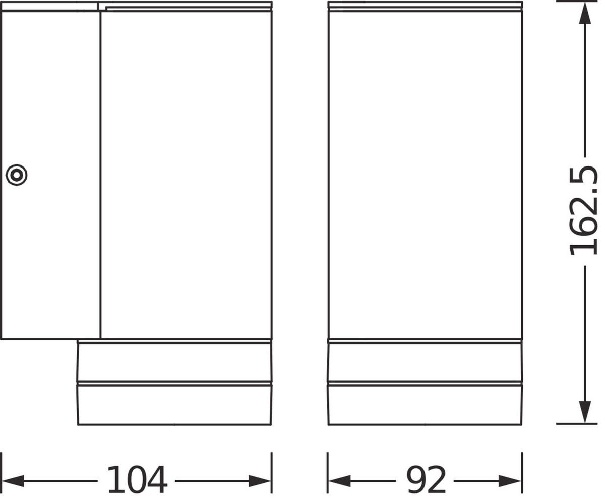 AUßENLEUCHTE 10,4/9,2/16,3 cm   - Dunkelgrau, Basics, Glas/Metall (10,4/9,2/16,3cm) - Osram