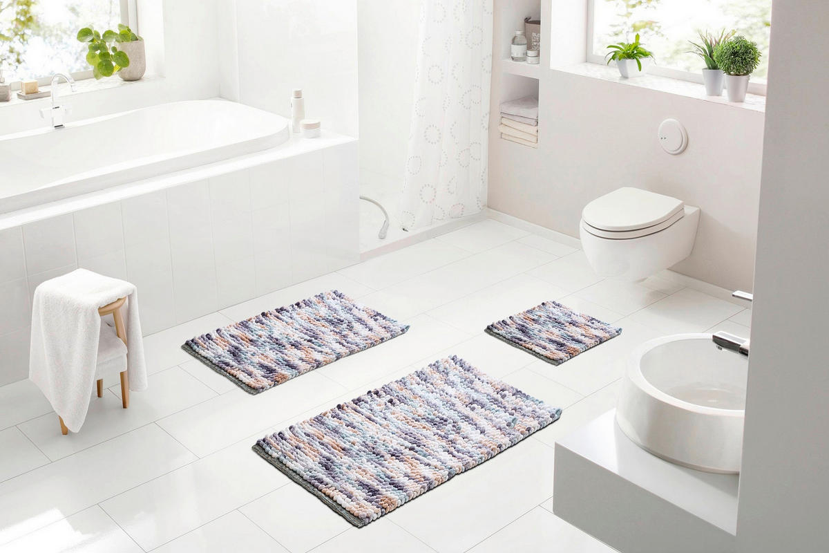 BADEMATTE Multicolor 60/100 cm  - Multicolor, KONVENTIONELL, Kunststoff/Textil (60/100cm) - Grund