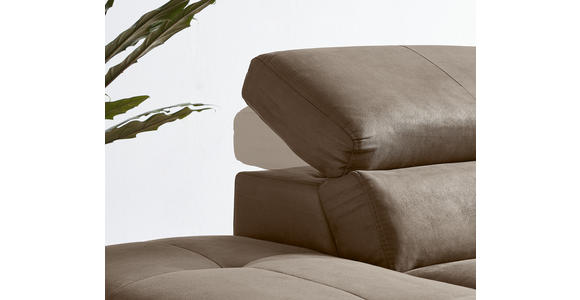 ECKSOFA inkl.Funktionen Rotbraun Lederlook - Rotbraun/Schwarz, Natur, Holz/Textil (226/282cm) - Novel