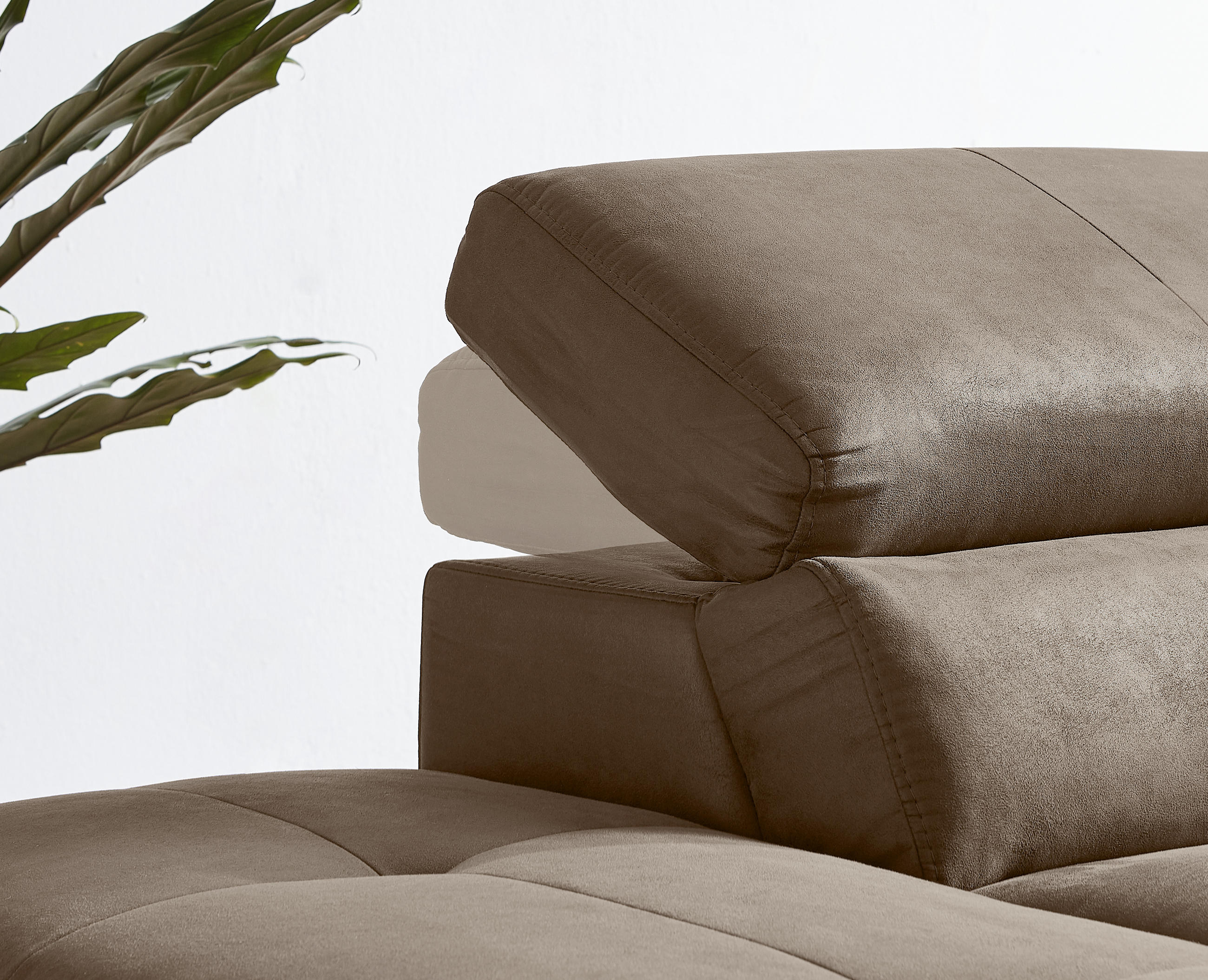 Thumbnail - Novel Ecksofa, Rotbraun, Holz, Textil, Eiche, 5-Sitzer, Ottomane links, L-Form, 282x226 cm, Stoffauswahl, seitenverkehrt...