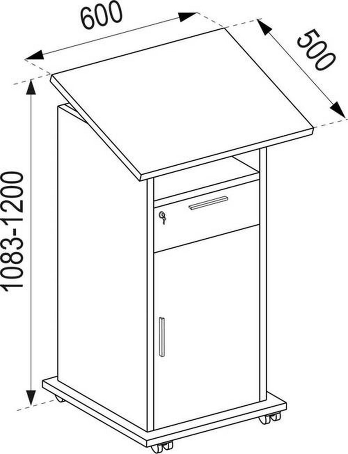 STEHTISCH 60/50/108,3 cm  in Buchefarben  - Buchefarben, Modern, Holzwerkstoff (60/50/108,3cm) - MID.YOU
