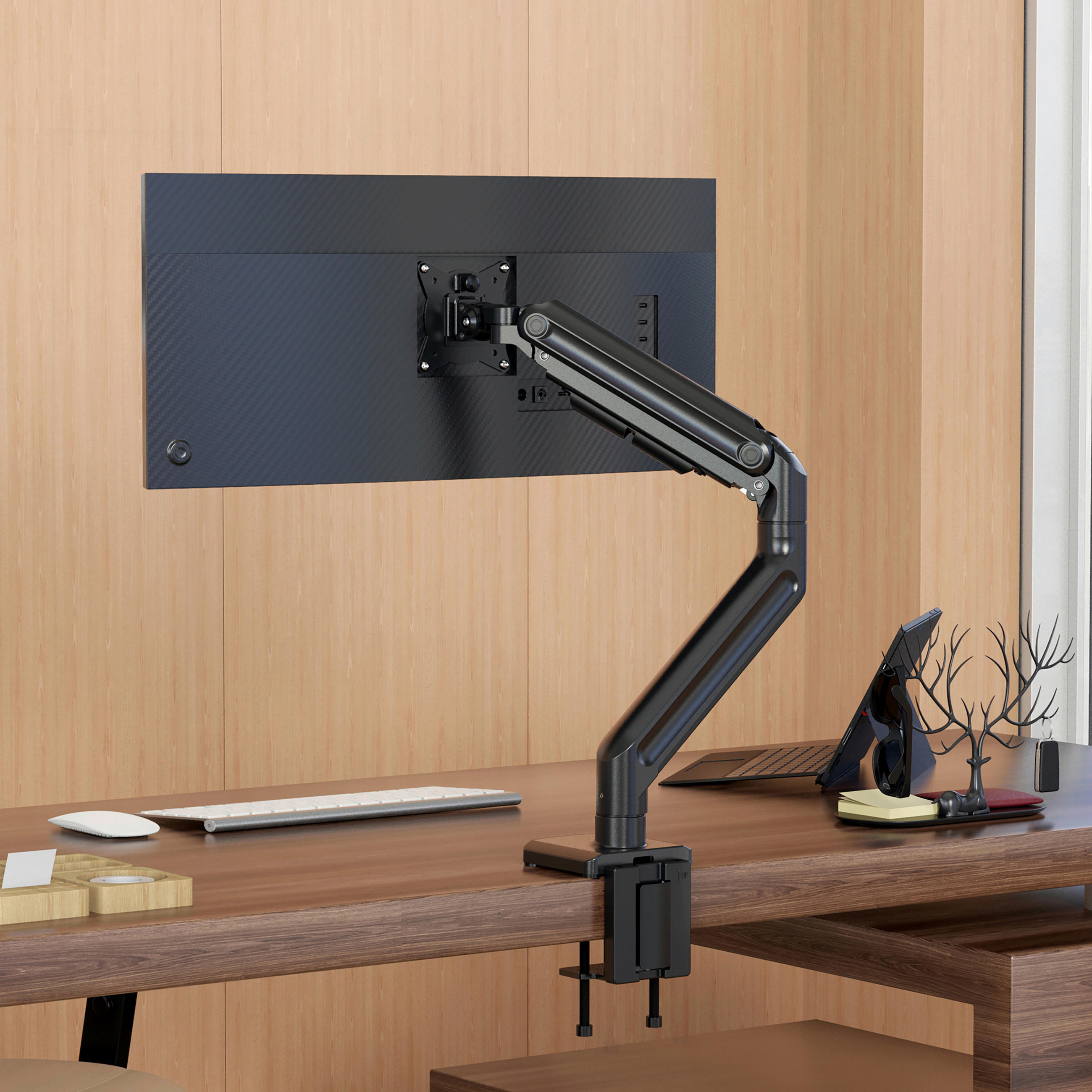 MONITOR-HALTERUNG Metall Schwarz  - Schwarz, MODERN, Metall (40/56,5/53,3cm) - MID.YOU