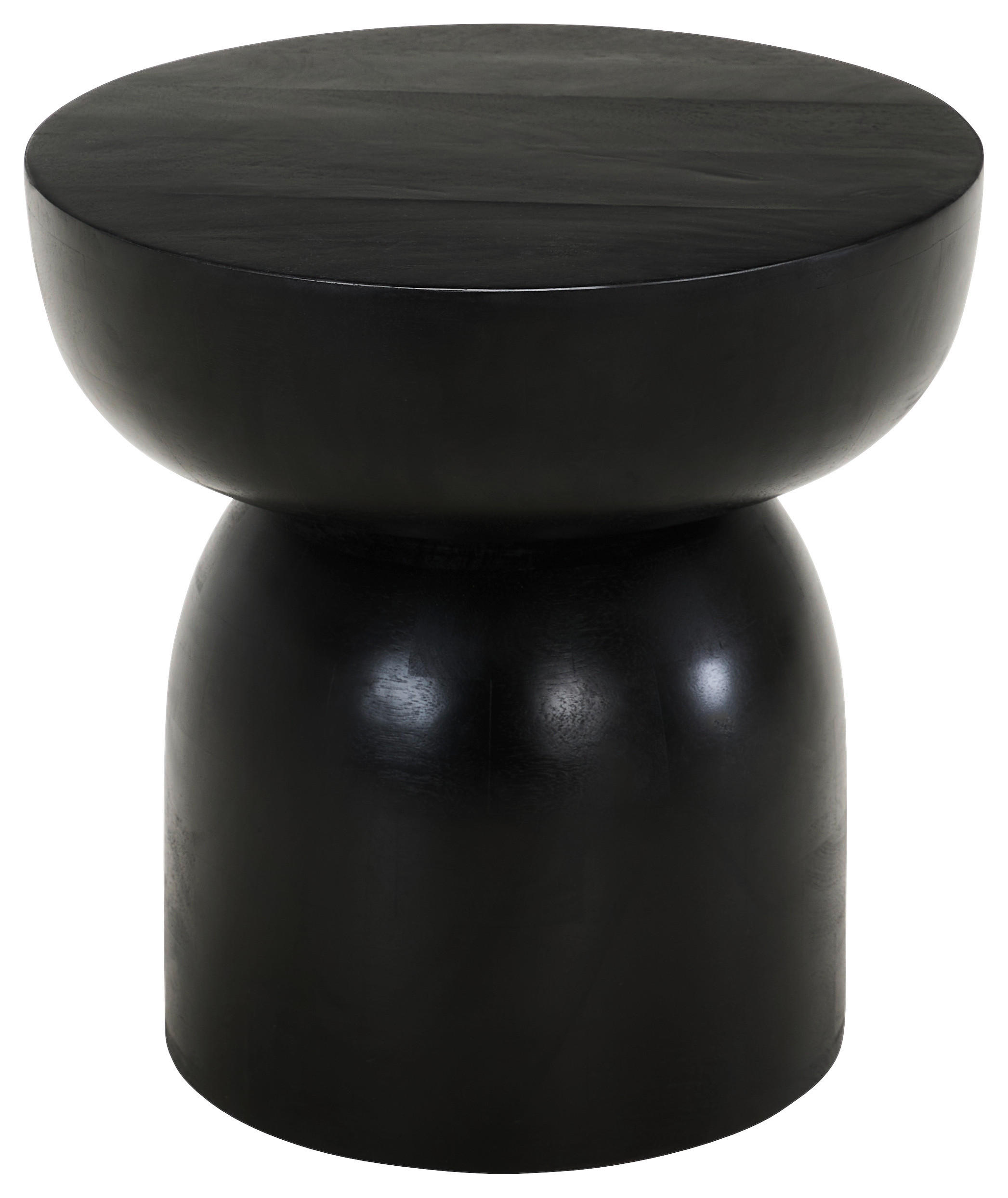 BEISTELLTISCH Mangoholz vollmassiv Schwarz rund  - Schwarz, KONVENTIONELL, Holz (45/45/45cm) - Livetastic