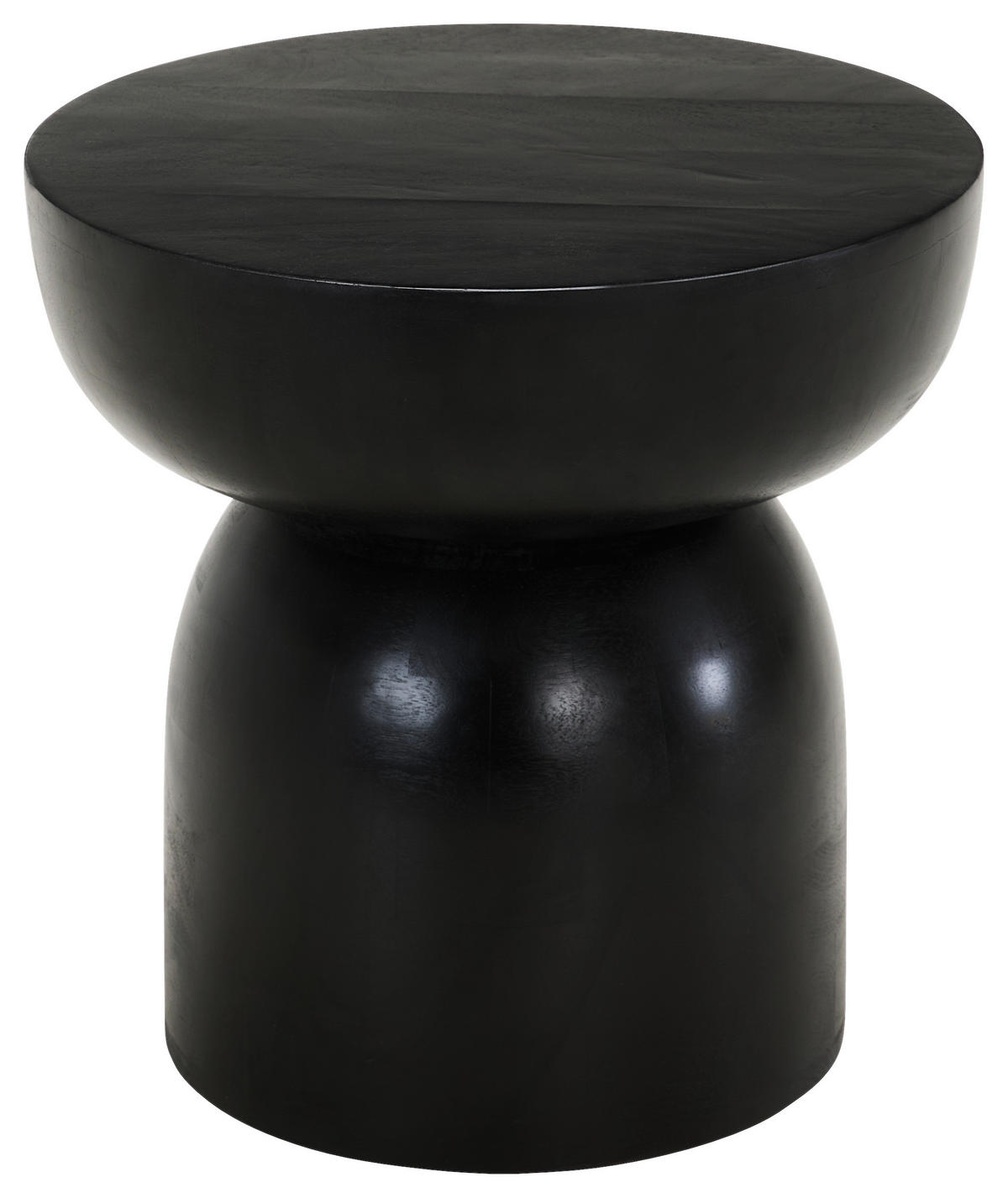 BEISTELLTISCH Mangoholz vollmassiv Schwarz rund  - Schwarz, KONVENTIONELL, Holz (45/45/45cm) - Livetastic