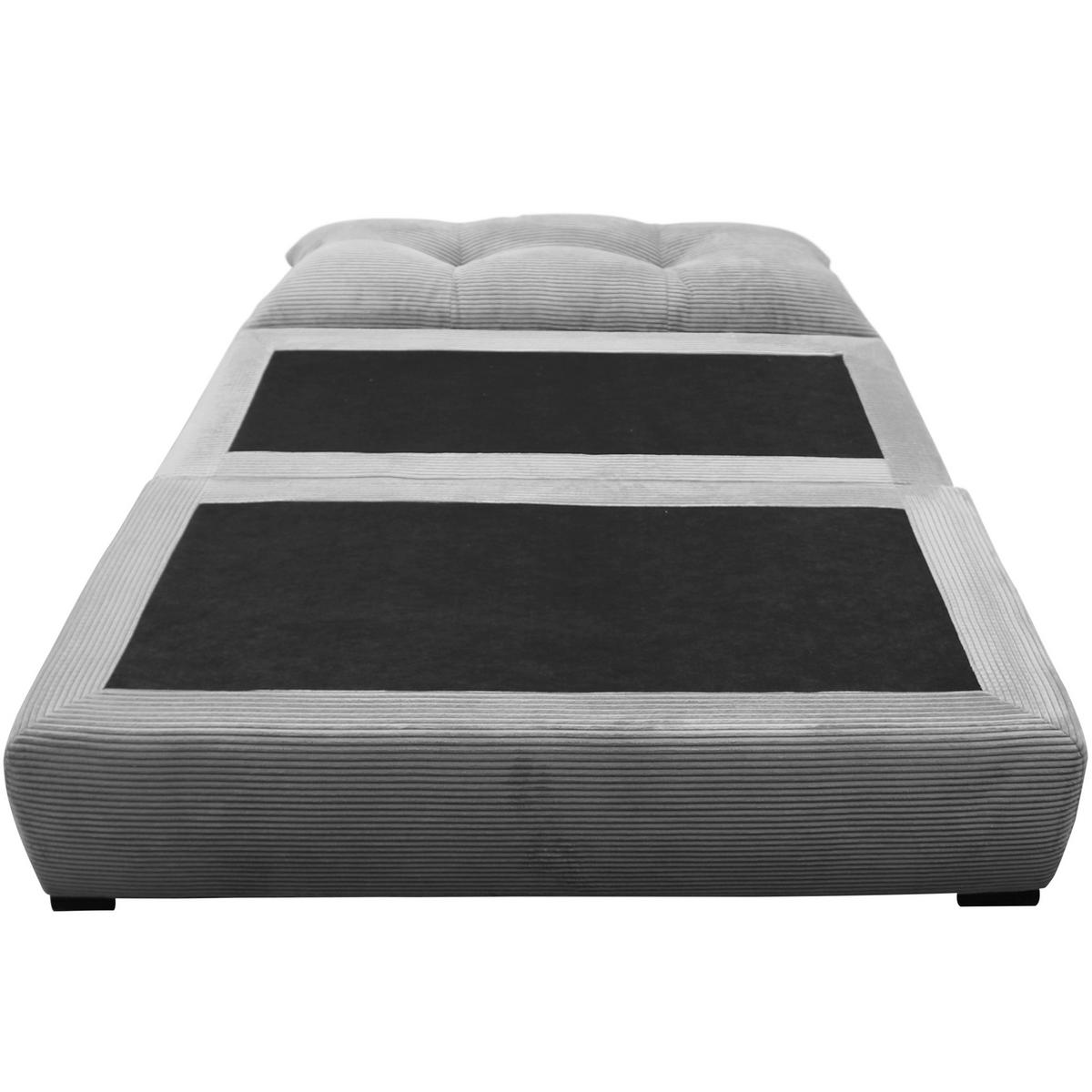 SCHLAFSOFA Cord Hellgrau  - Hellgrau/Schwarz, Design, Kunststoff/Textil (154/93/85cm) - MID.YOU