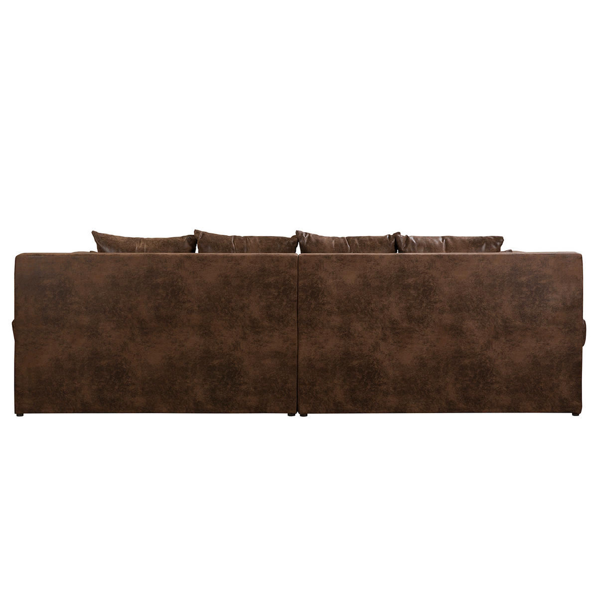ECKSOFA Naomi in Lederlook Dunkelbraun Rückenkissen  284/243 cm  - Dunkelbraun/Schwarz, Design, Kunststoff/Textil (284/243cm) - P & B
