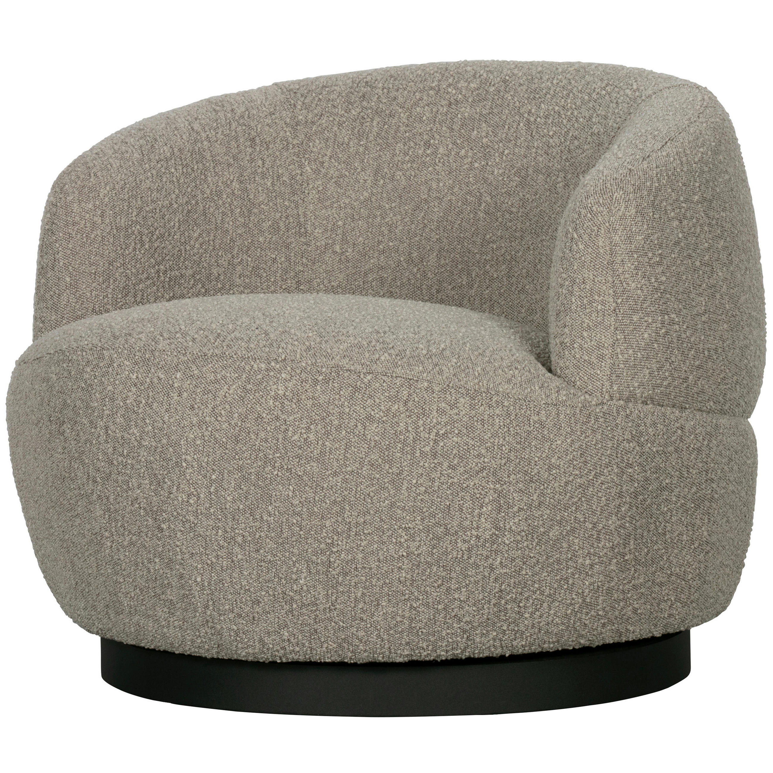 SESSEL in Bouclé Naturfarben  - Schwarz/Naturfarben, Design, Kunststoff/Textil (84/71/88cm) - Livetastic