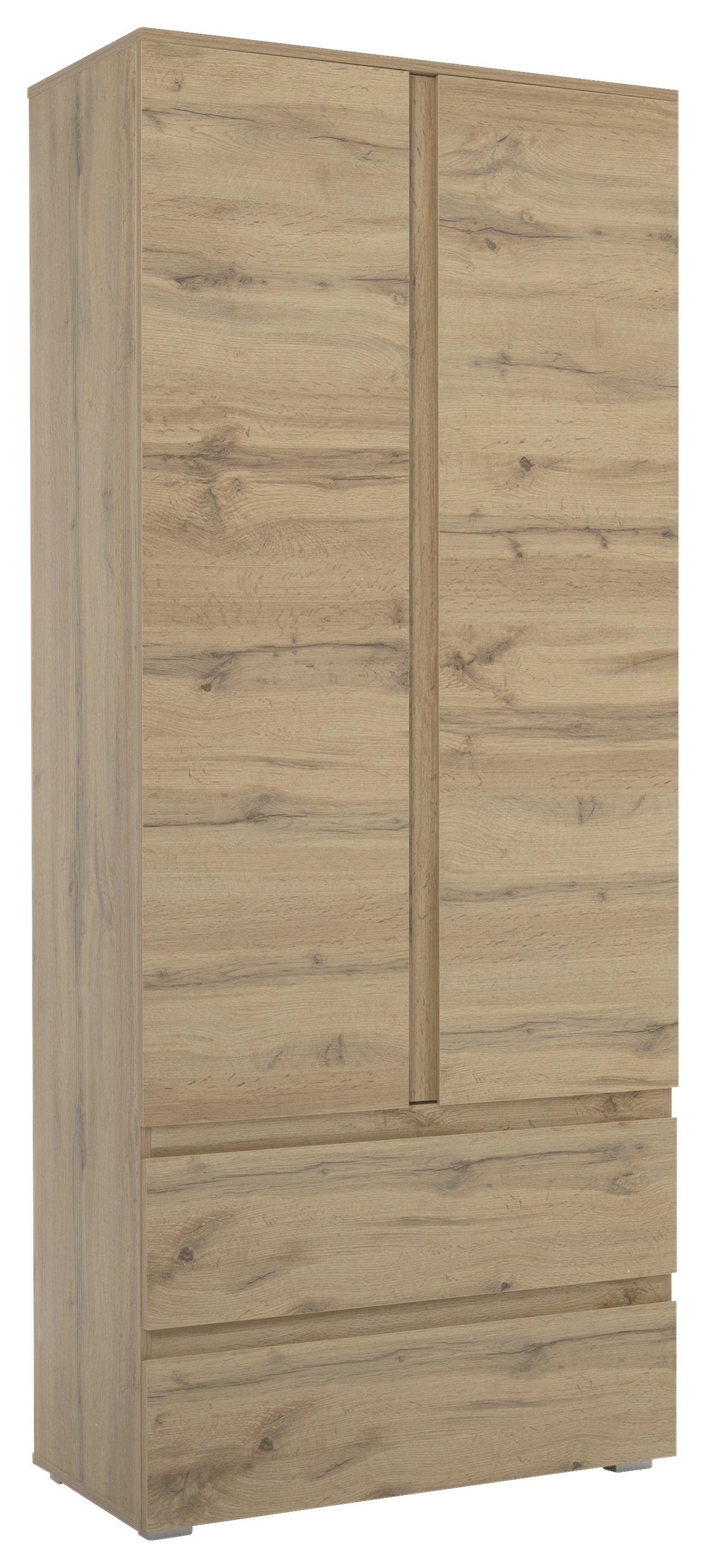 DREHTÜRENSCHRANK 2-türig Eichefarben  - Eichefarben, KONVENTIONELL, Holzwerkstoff (80/191/40cm) - MID.YOU