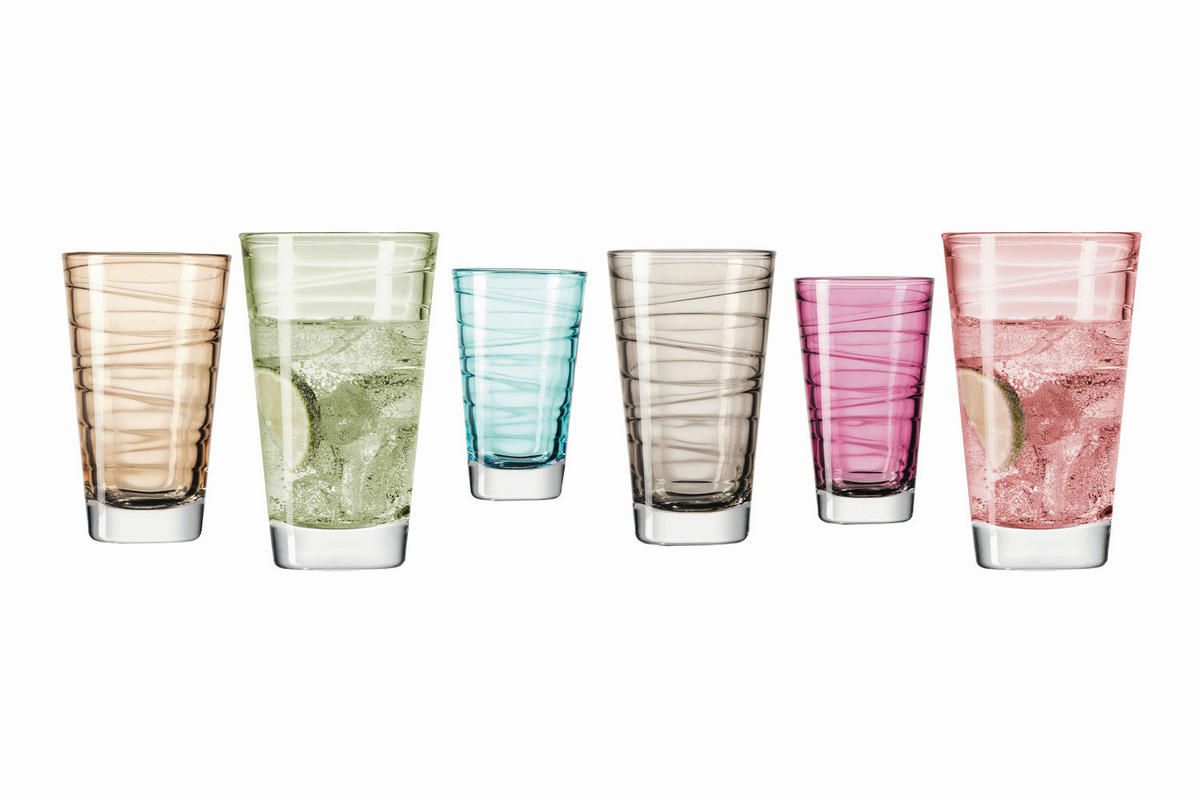 GLÄSERSET Vario  6-teilig  - Multicolor, Basics, Glas (24,4/13,7/16cm) - Leonardo