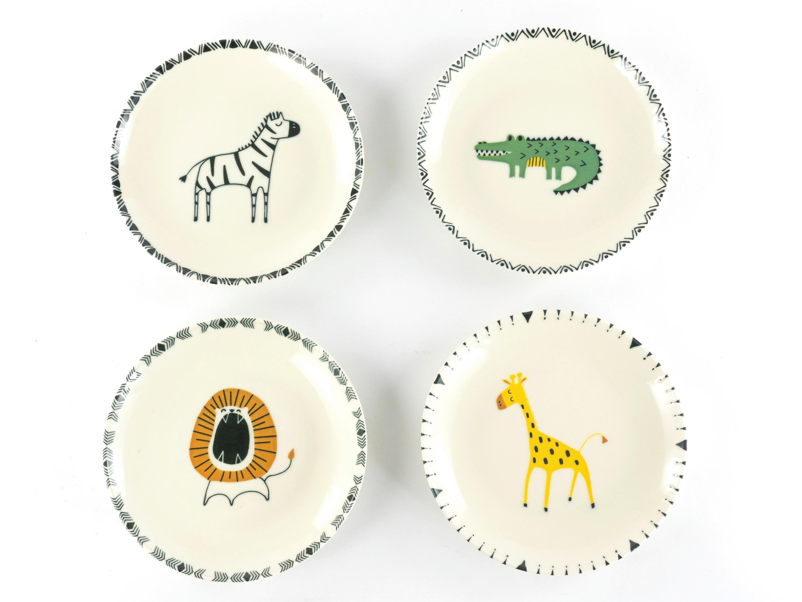 Creatable Tellerset Safari Bunt Mehrfarbig, Grauweiß