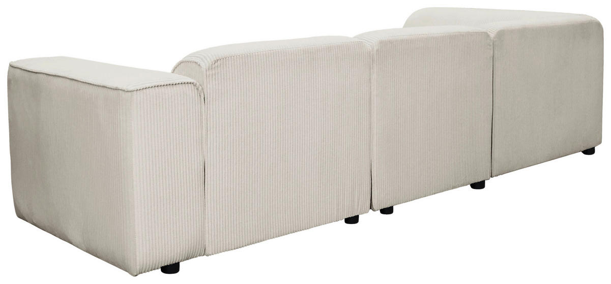 ECKSOFA ANTHONY Beige Cord  - Beige/Schwarz, Design, Kunststoff/Textil (163/275cm) - MID.YOU