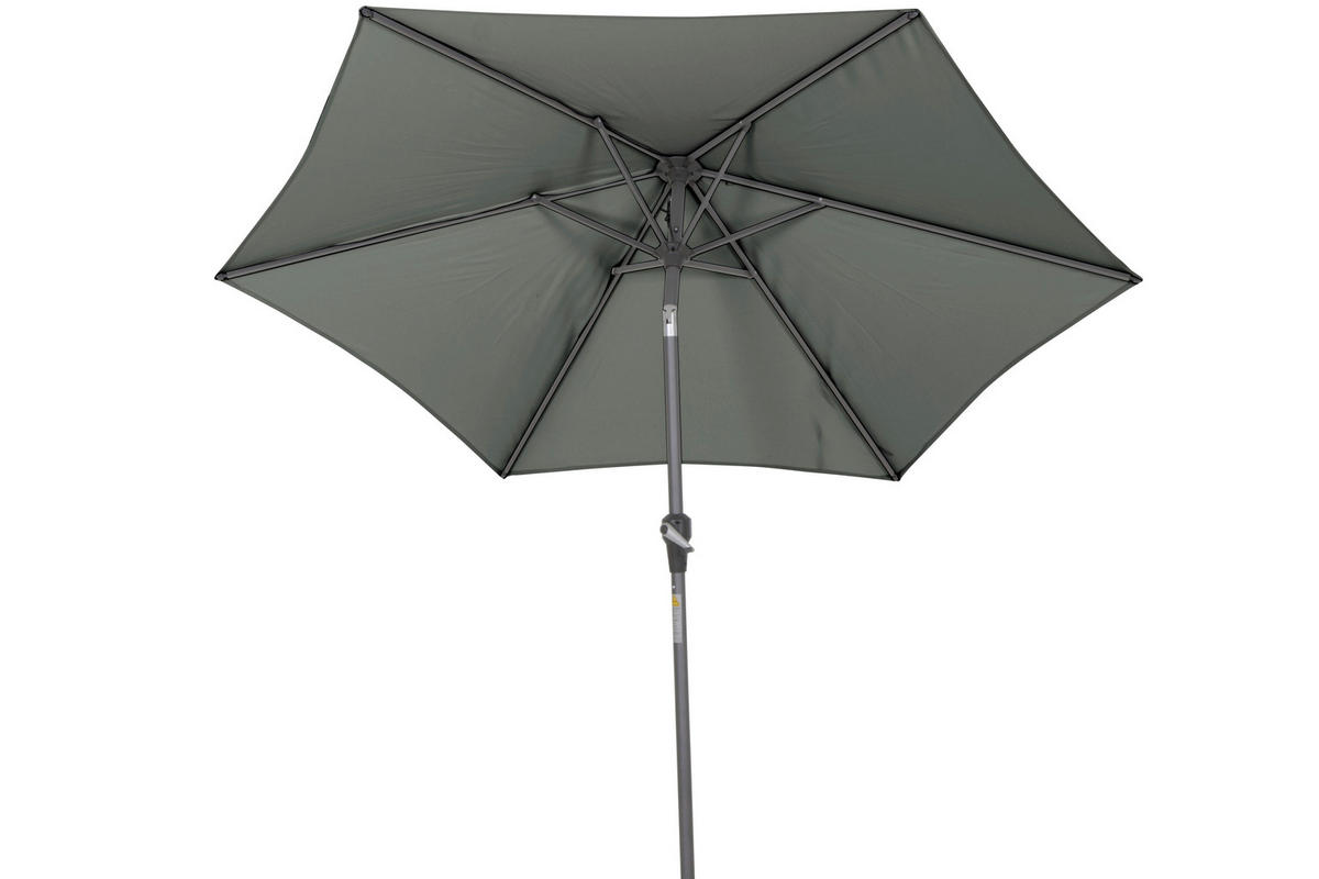 SONNENSCHIRM  250/250 cm  - Anthrazit/Olivgrün, KONVENTIONELL, Textil/Metall (250/250cm) - Siena Garden