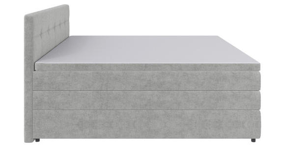 BOXSPRINGBETT 180/200 cm  in Hellgrau  - Hellgrau/Schwarz, KONVENTIONELL, Kunststoff/Textil (180/200cm) - Carryhome