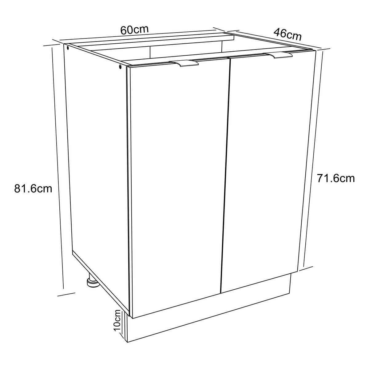 KÜCHENUNTERSCHRANK 60/82/46 cm  in Anthrazit, Weiss  - Weiss/Anthrazit, Trend, Holzwerkstoff/Kunststoff (60/82/46cm) - MID.YOU