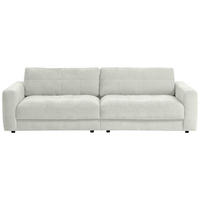 BIGSOFA in Cord Weiß  - Schwarz/Weiß, MODERN, Textil (264/83/126cm) - Trendmanufaktur