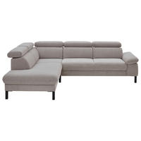 ECKSOFA in Cord Grau  - Schwarz/Grau, Design, Holzwerkstoff/Textil (217/272cm) - Pure Home Comfort