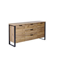 SIDEBOARD 150/76/39,5 cm  in Eichefarben  - Eichefarben/Anthrazit, Modern, Holzwerkstoff/Metall (150/76/39,5cm)