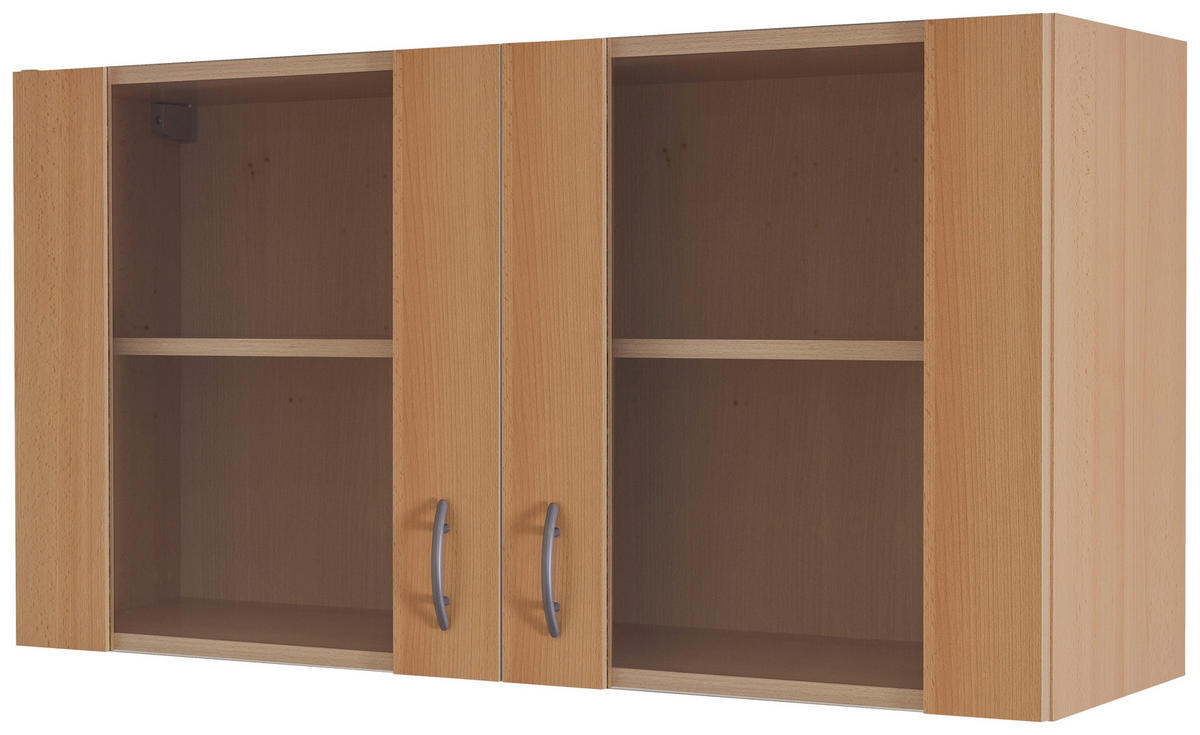 KÜCHENOBERSCHRANK 100/54/32 cm  in Buchefarben  - Edelstahlfarben/Buchefarben, MODERN, Holzwerkstoff/Kunststoff (100/54/32cm) - FlexWell