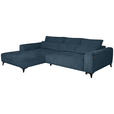 ECKSOFA  in Chenille Blau  222/279 cm  - Blau/Schwarz, KONVENTIONELL, Kunststoff/Textil (222/279cm) - Hom`in
