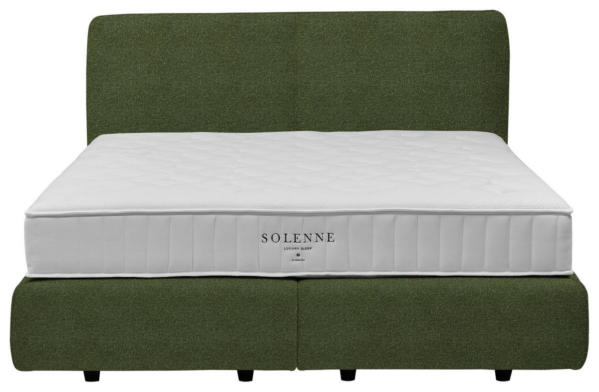BOXSPRINGBETT 200/200 cm  in Olivgrün  - Schwarz/Olivgrün, Design, Kunststoff/Textil (200/200cm) - Johann Jakob
