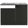 SPÜLENUNTERSCHRANK 110/84,8/60 cm  in Anthrazit  - Anthrazit/Schwarz, Basics, Holzwerkstoff/Metall (110/84,8/60cm) - Optifit