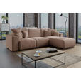 ECKSOFA Taupe Lederlook  - Taupe/Chromfarben, KONVENTIONELL, Kunststoff/Textil (293/195cm) - Carryhome