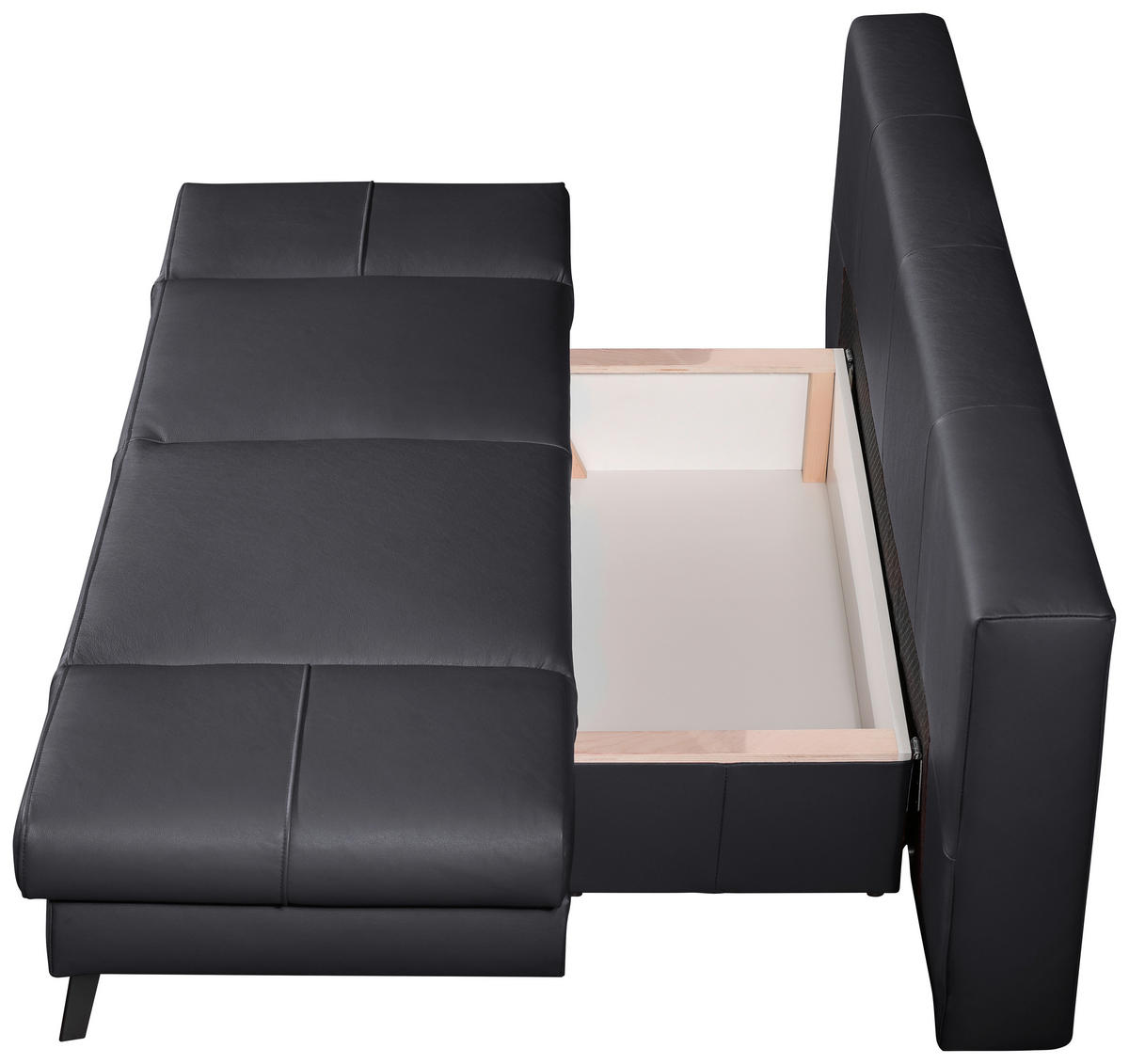 SCHLAFSOFA in Echtleder Anthrazit  - Anthrazit/Schwarz, Konventionell, Leder/Metall (200/85/90cm) - Novel