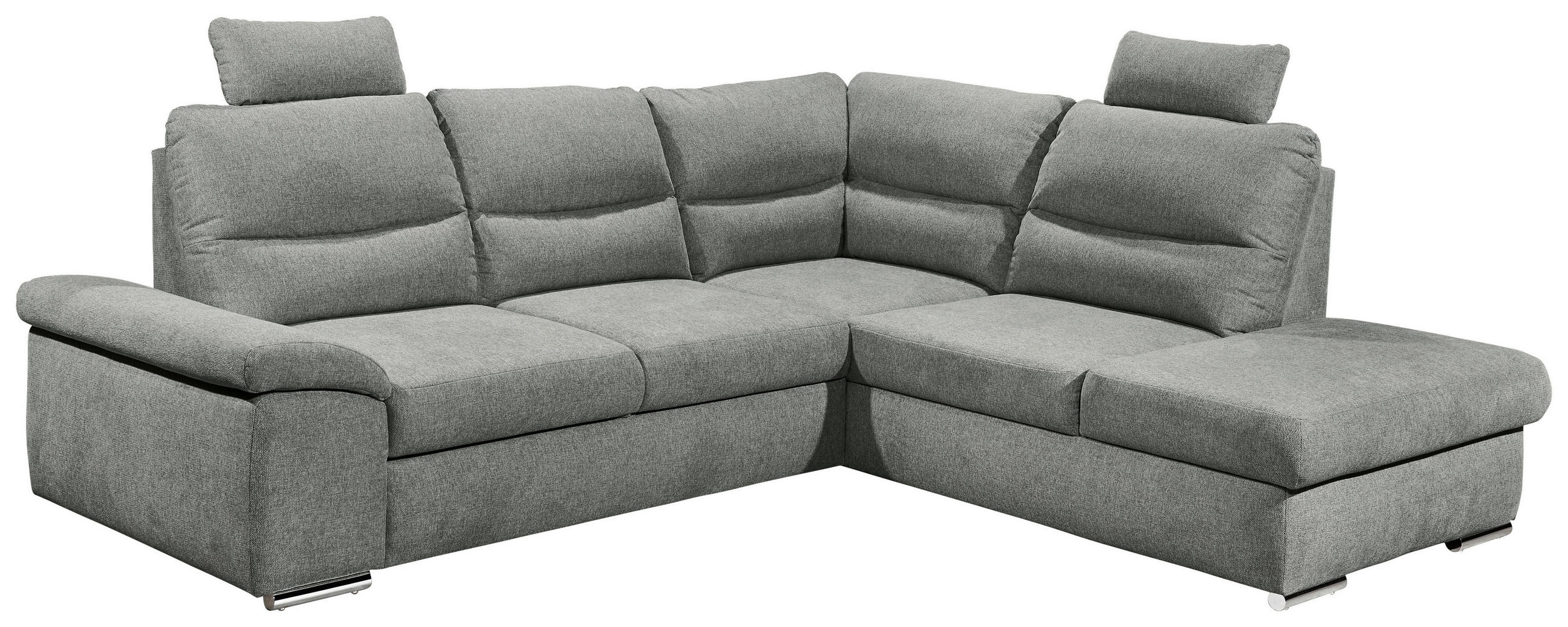 ECKSOFA Grau Webstoff  - Silberfarben/Grau, Basics, Kunststoff/Textil (257/218cm) - MID.YOU
