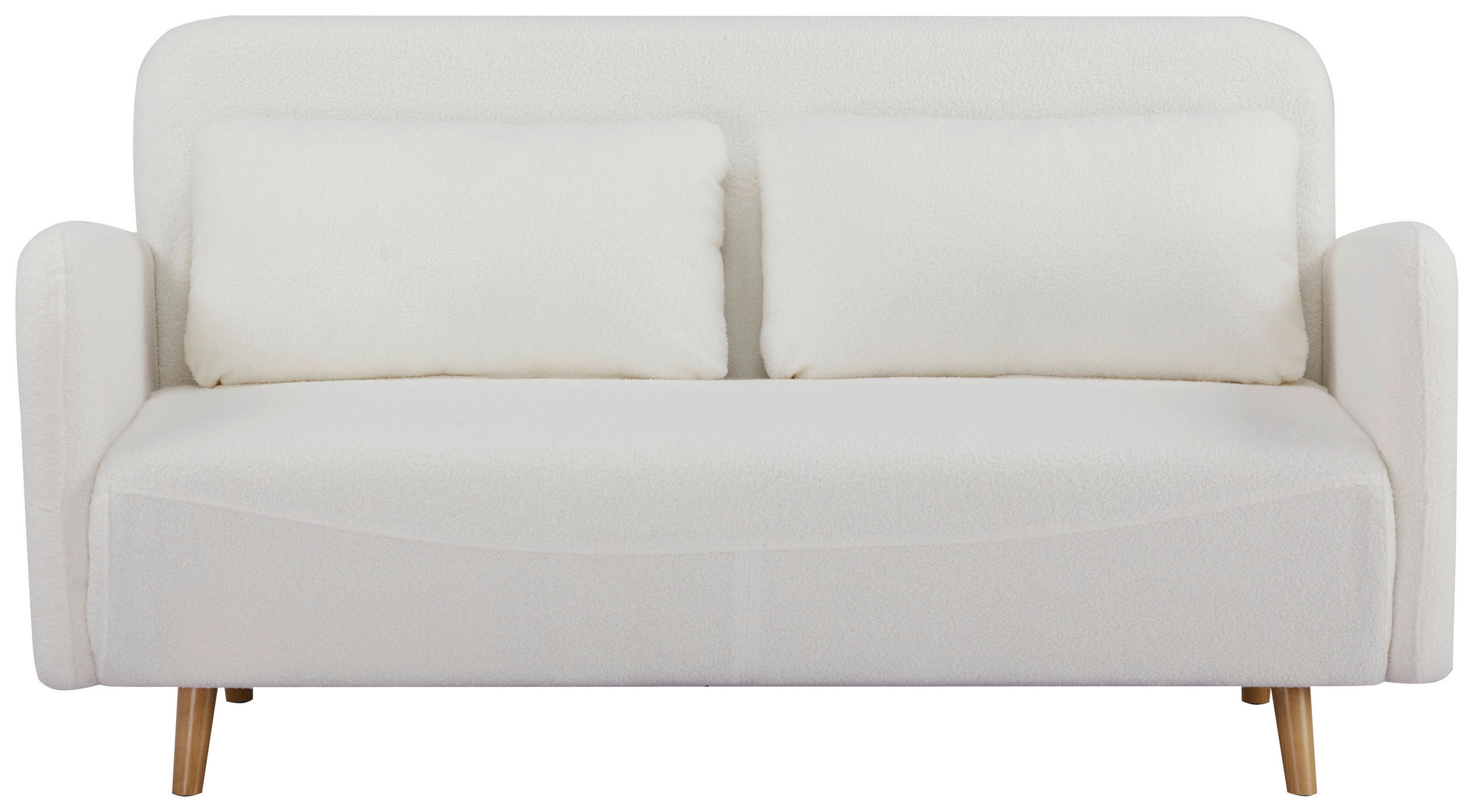 SCHLAFSOFA Teddystoff Weiß  - Naturfarben/Weiß, MODERN, Holz/Textil (158/80/90cm) - MID.YOU