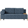 SCHLAFSOFA Bouclé Blau  - Blau/Naturfarben, Design, Holz/Textil (211/88/102cm) - Niels Andersson