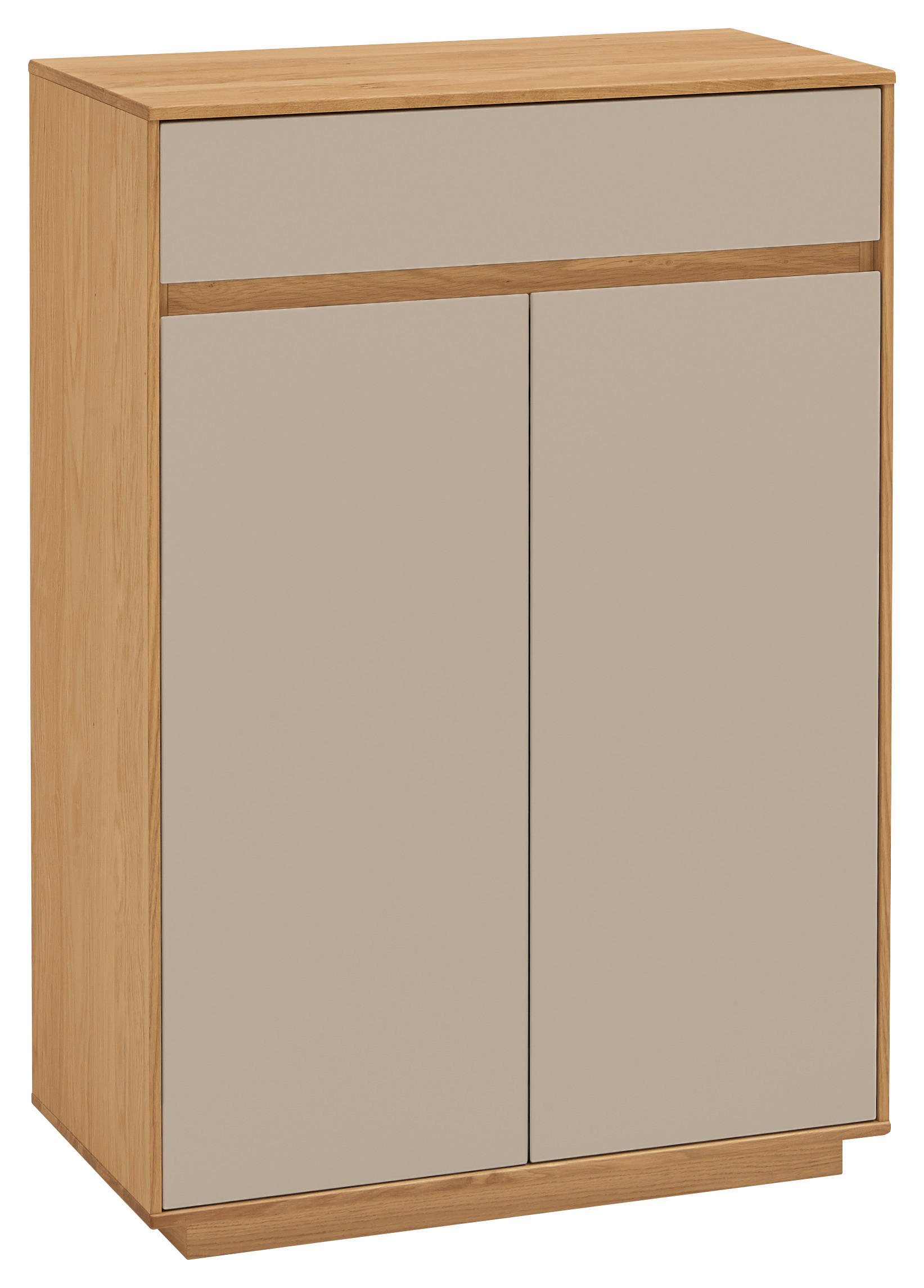 SCHUHSCHRANK Eiche teilmassiv Sandfarben, Eiche Bianco - Sandfarben/Eiche Bianco, Basics, Holz (72/103/37cm)