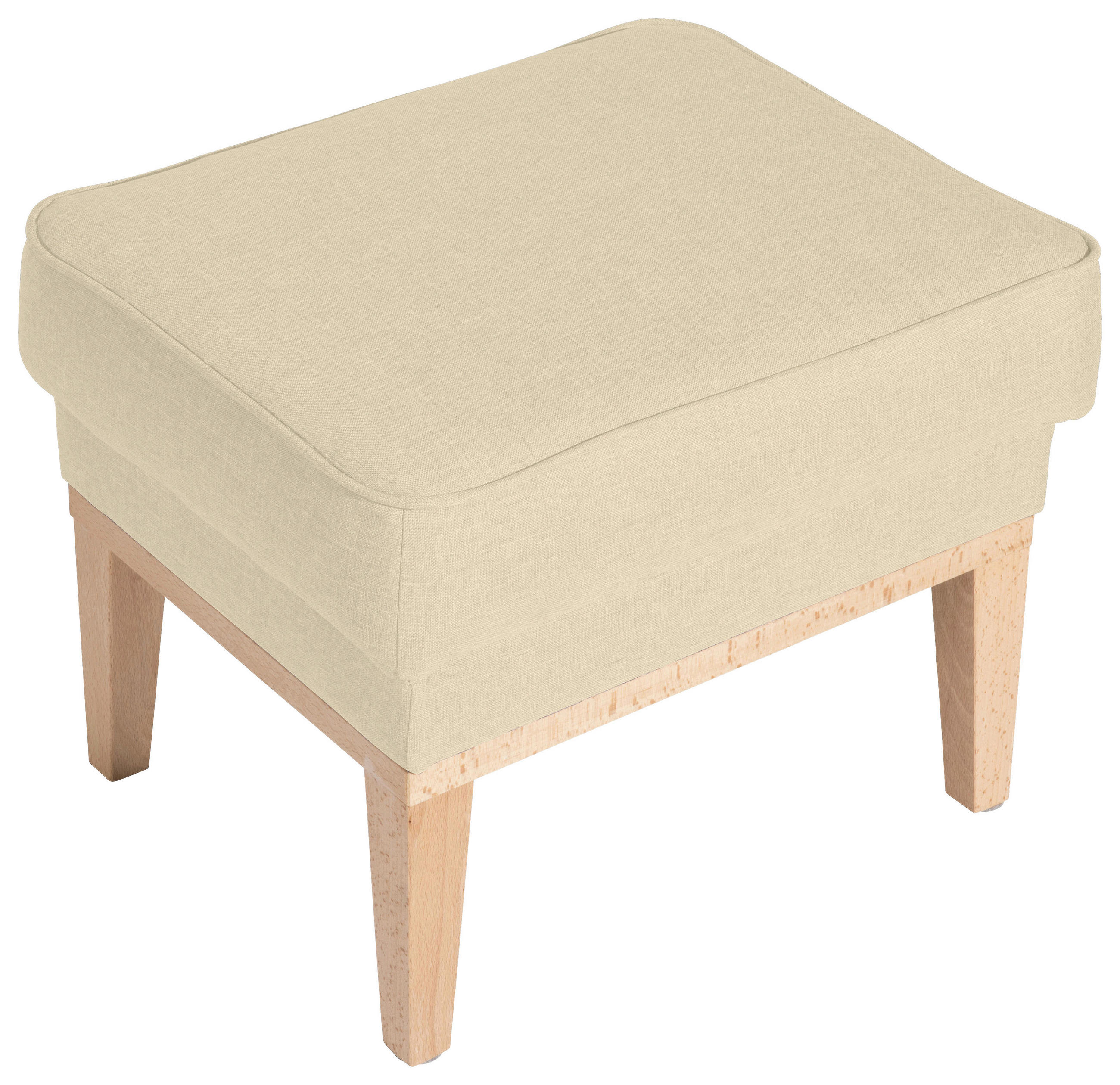 HOCKER Textil Beige  - Beige/Naturfarben, Konventionell, Holz/Textil (50/41/41cm) - Max Winzer