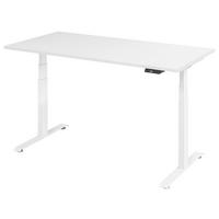 SCHREIBTISCH 160/80/64,5-129,5 cm  in Weiß  - Weiß, KONVENTIONELL, Holzwerkstoff/Metall (160/80/64,5-129,5cm) - Venda