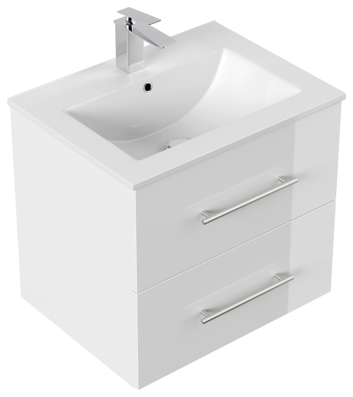 WASCHTISCHKOMBI 61,5 cm  - Weiß Hochglanz/Weiß, Basics, Keramik/Holzwerkstoff (61,5cm) - MID.YOU