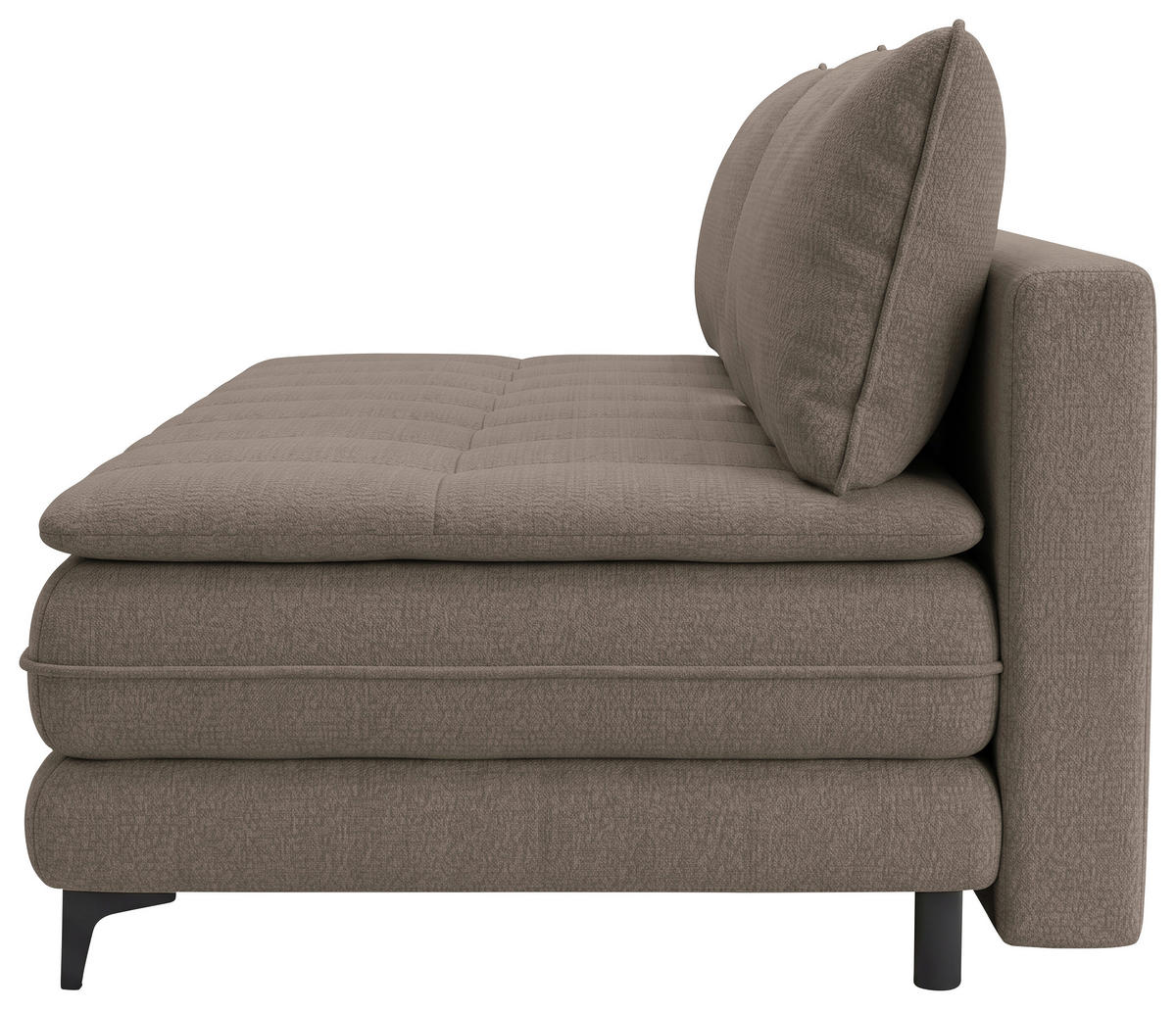 SCHLAFSOFA Chenille Taupe  inkl. Bettkasten, Schlaffunktion, Topper  - Taupe/Schwarz, Design, Textil/Metall (200/95/92cm) - Stylife