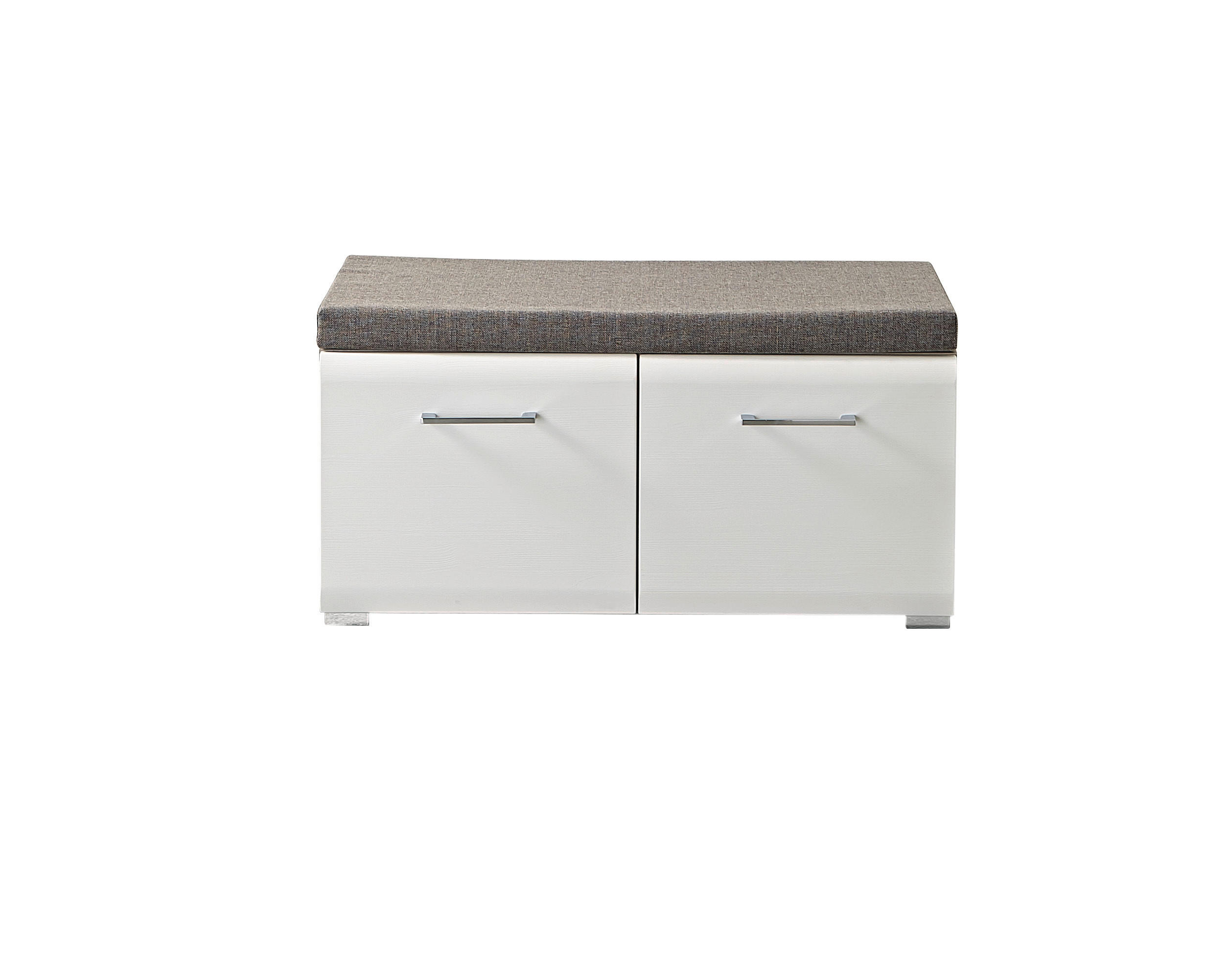 GARDEROBENBANK Weiß, Eichefarben - Chromfarben/Eichefarben, Basics, Metall (84/37/40cm) - Carryhome