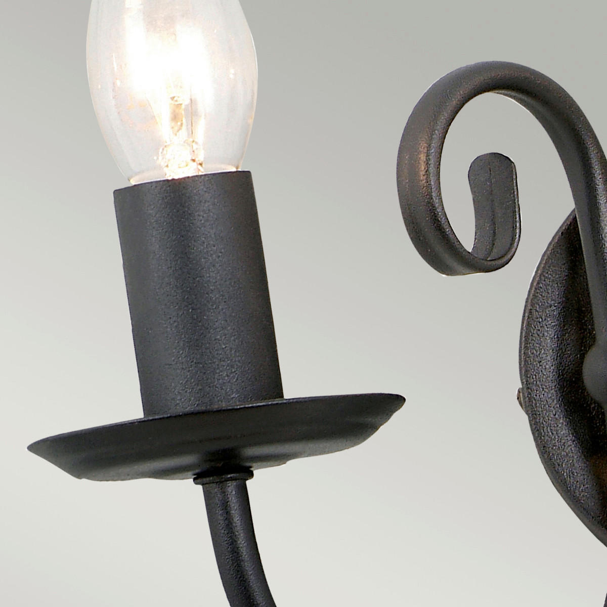 WANDLEUCHTE - Schwarz, Natur, Metall (30/18.5/15cm) - Elstead Lighting
