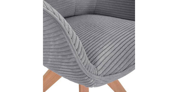 ARMLEHNSTUHL drehbar  Stoffauswahl, Typenauswahl, Sitzfläche 360° drehbar Cord  - Eichefarben/Hellgrau, Design, Holz/Textil (60/83/65cm) - Landscape