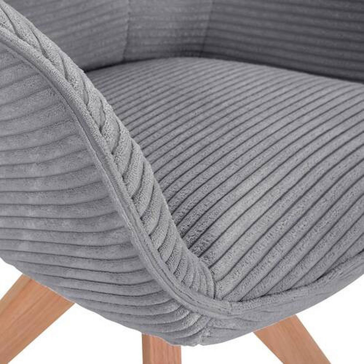 ARMLEHNSTUHL  in Cord  - Eichefarben/Hellgrau, Design, Holz/Textil (60/83/65cm) - Landscape