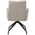 ARMLEHNSTUHL  Sitzfläche 180° drehbar Mikrofaser  - Beige/Schwarz, Design, Textil/Metall (60/90/68cm) - Carryhome