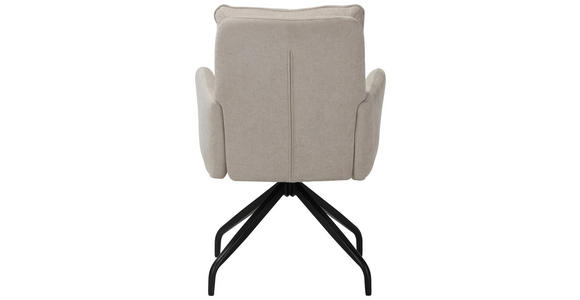 ARMLEHNSTUHL  Sitzfläche 180° drehbar Mikrofaser  - Beige/Schwarz, Design, Textil/Metall (60/90/68cm) - Carryhome