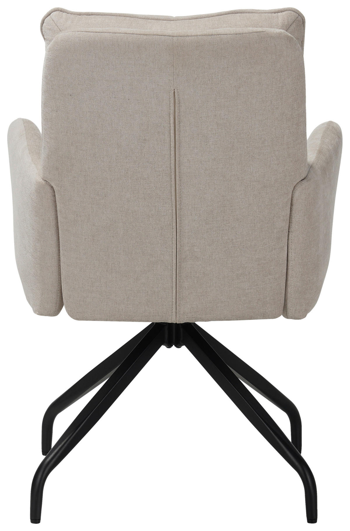 ARMLEHNSTUHL  Sitzfläche 180° drehbar Mikrofaser  - Beige/Schwarz, Design, Textil/Metall (60/90/68cm) - Carryhome