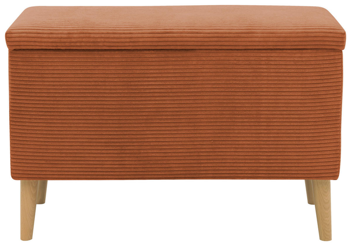 HOCKER 400 004  Cord Terracotta  - Terracotta/Naturfarben, Basics, Holz/Textil (91/58/41cm) - Livetastic