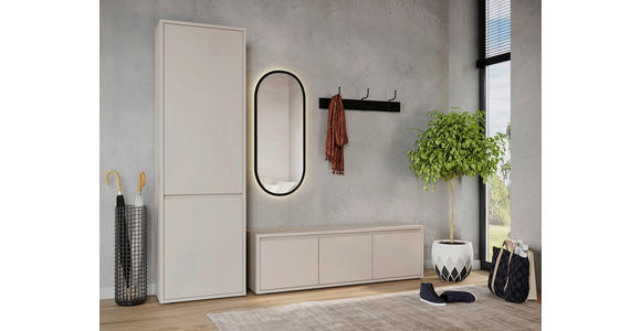 GARDEROBENSCHRANK Liv  in 60/195/33,8 cm  - Kaschmir/Schwarz, KONVENTIONELL, Holzwerkstoff (60/195/33,8cm) - Xora