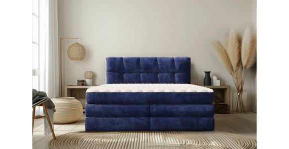 BOXSPRINGBETT 160/200 cm  in Blau  - Blau/Schwarz, Design, Kunststoff/Textil (160/200cm) - Esposa