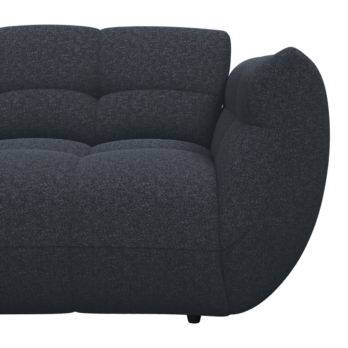 ECKSOFA Chenille Dunkelblau  - Dunkelgrün/Schwarz, Trend, Kunststoff/Textil (178/280cm) - MID.YOU