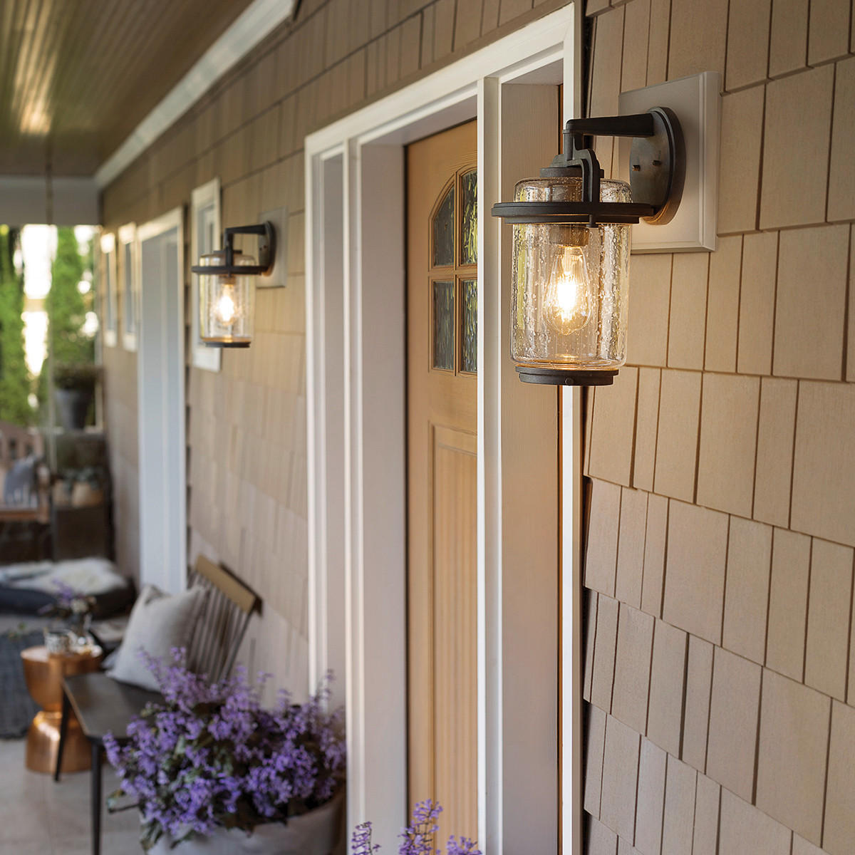 AUSSENWANDLEUCHTE - Zinkfarben, Konventionell, Glas/Metall (20,5/22,5/35,6cm) - Elstead Lighting