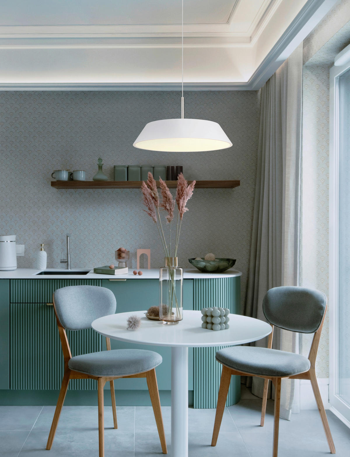 LED-HÄNGELEUCHTE 40/180 cm  - Weiß/Nickelfarben, Basics, Kunststoff/Metall (40/180cm) - Globo