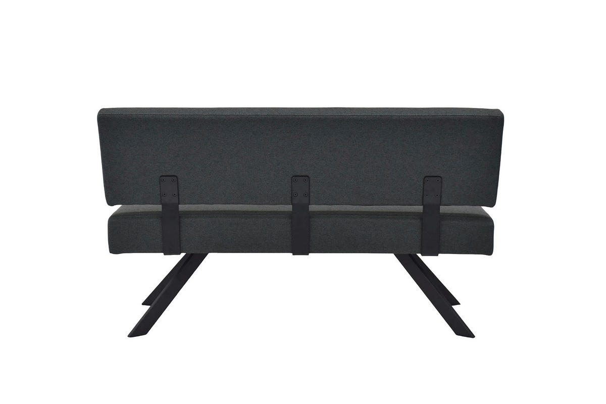 SITZBANK Dunkelgrau  - Dunkelgrau/Schwarz, MODERN, Textil/Metall (138/83/60cm) - MID.YOU