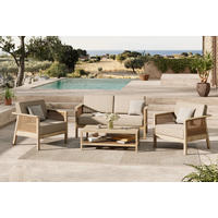 LOUNGEGARNITUR   100/35/55 cm  - Akaziefarben, Natur, Holz/Kunststoff (100/35/55cm) - Ambia Garden